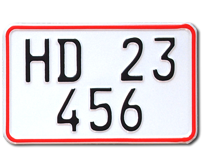13. Dänisches MC Schild, HD 180 x 110 mm